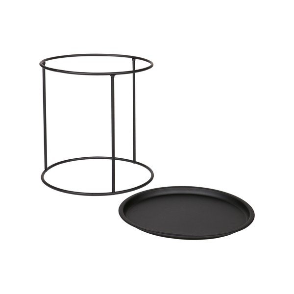 Črna klubska miza WOOOD Ivar  Ø 40 cm-image-2