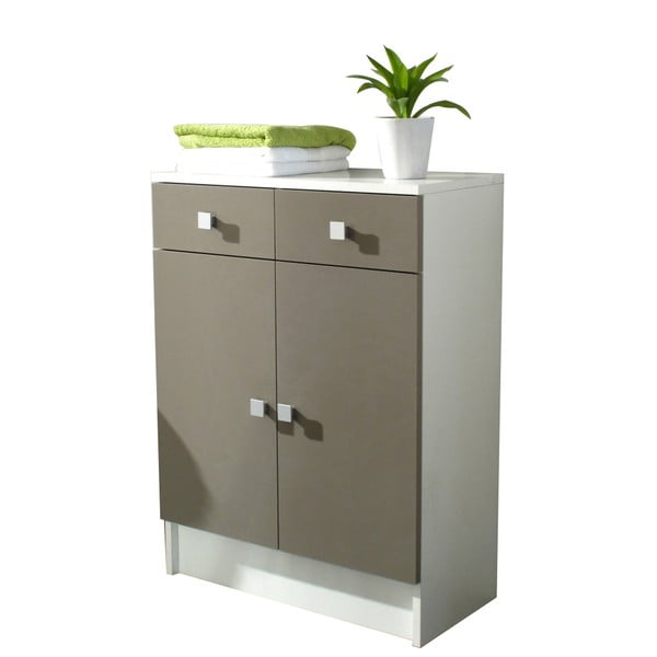 Sivo-rjava kopalniška omarica TemaHome Combi, širina 60 cm
