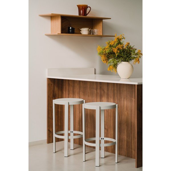 Svetlo siv jeklen barsko stol (višina sedeža 65 cm) Doon – noo.ma-image-1