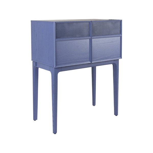 Modra komoda v hrastovem dekorju 80x100x45 cm June – Zuiver-image-2