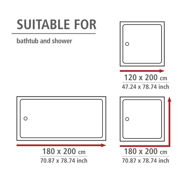 Bela zavesa za tuš s prevleko proti plesni Wenko Dandelions, 180 x 200 cm-image-2