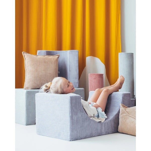 Svetlo rjava otroška blazina rebrasti žamet Block – Wigiwama-image-1