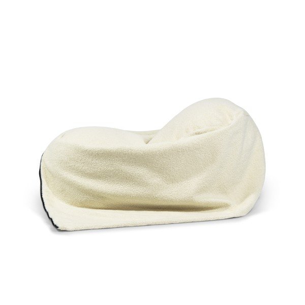 Kremno bela otroška vreča za sedenje iz tkanine bouclé Cocoon 80 – SLOWDOWN-image-4