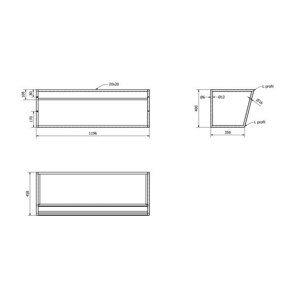 Belo/črno jekleno stensko stojalo za pod umivalnik 120x40 cm Ska – Sapho-image-4
