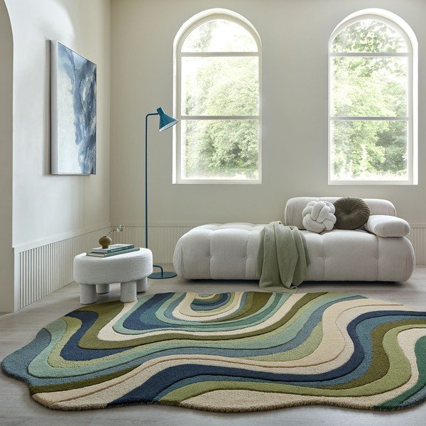 Zelena ročno tkana volnena preproga 200x290 cm Envy Wool – Flair Rugs-image-1