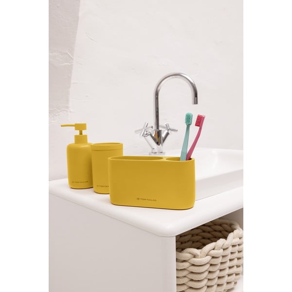 Gorčično rumen kopalniški organizator za vatke ali vatirane palčke iz poliresina Tom Tailor T-Color Bath – Wenko-image-1