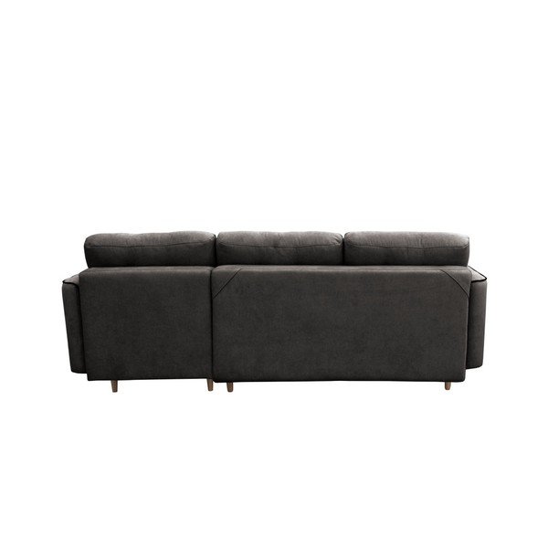 Temno siva raztegljiva sedežna garnitura s svetlimi nogami Mazzini Sofas Ladybird, desni kot-image-1