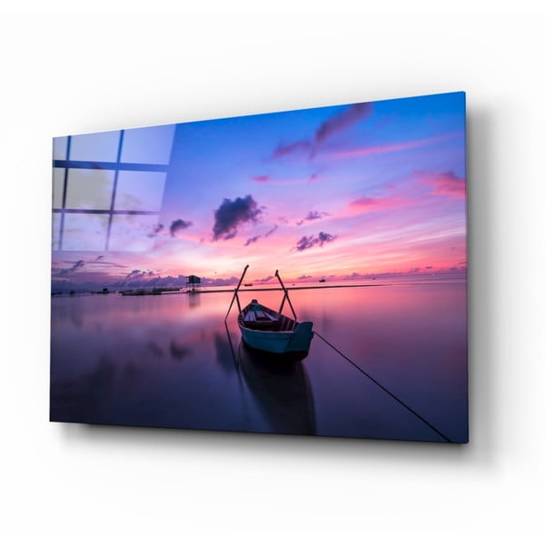Steklena slika Insigne Sunset Painting on the Boat, 110 x 70 cm