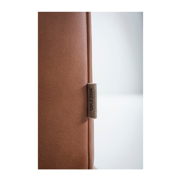 Konjak rjav usnjen kavč z masivno hrastovo konstrukcijo Gazzda Fawn, 240 cm-image-4