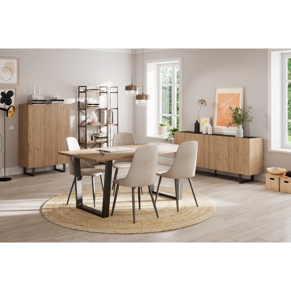 Jedilna miza z mizno ploščo v hrastovem dekorju 100x180 cm Francesca – Marckeric-image-1