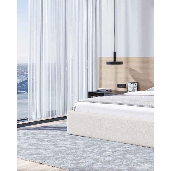 Bež oblazinjena zakonska postelja s prostorom za shranjevanje z letvenim dnom 180x200 cm Bufo – MESONICA-image-4