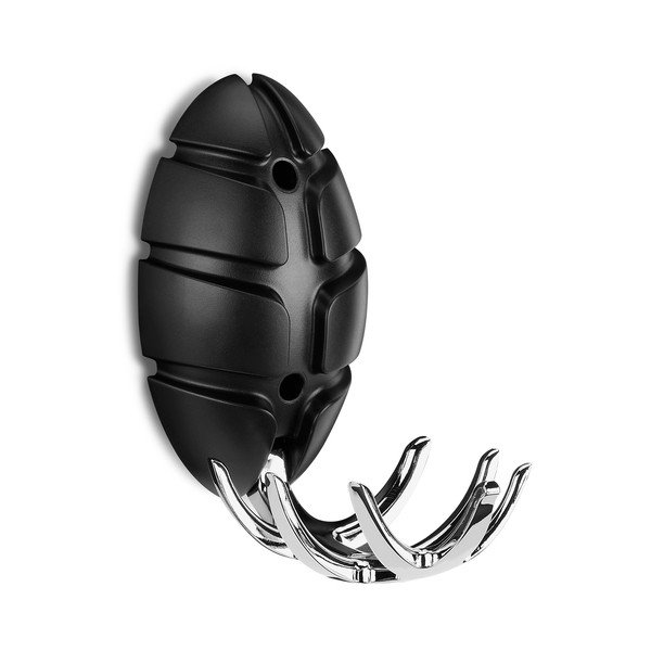 Črn/v sijajno srebrni barvi plastičen stenski obešalnik Bug – Spinder Design-image-1