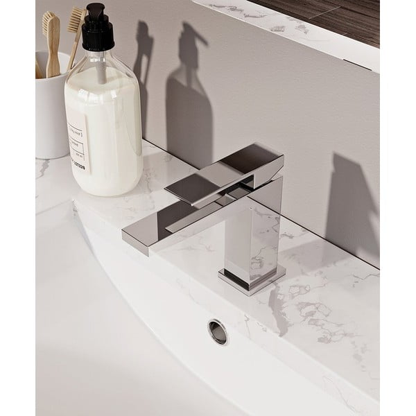 Stoječa armatura za umivalnik v sijajno srebrni barvi Latus – Sapho-image-1