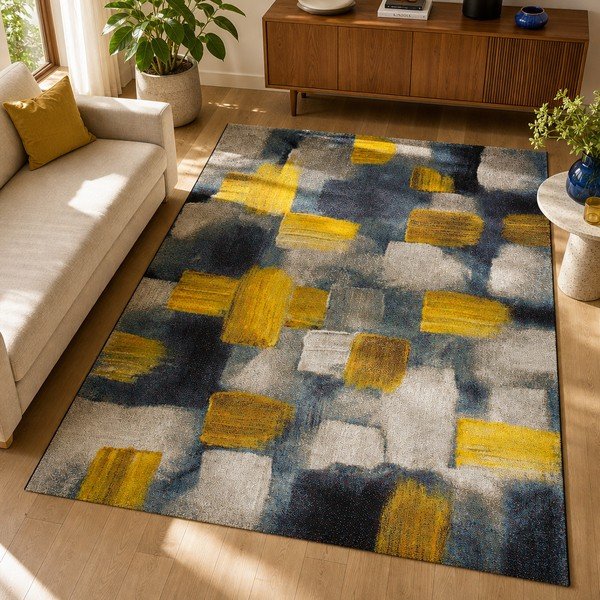 Modro-rumena preproga Universal Lienzo, 200 x 290 cm-image-4