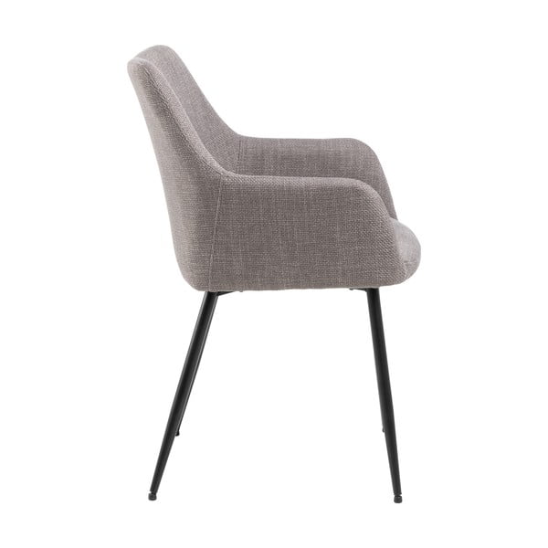 Svetlo sivi oblazinjeni jedilni stoli v kompletu z nasloni za roke 2 ks Lizzy – Actona-image-3