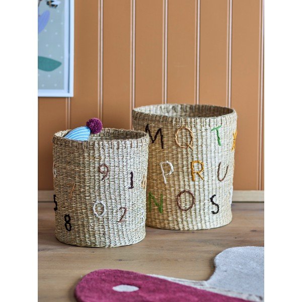 Otroške škatle za shranjevanje v kompletu 2 ks iz morske trave v naravni barvi ø 35x38 cm Dinne – Bloomingville Mini-image-2