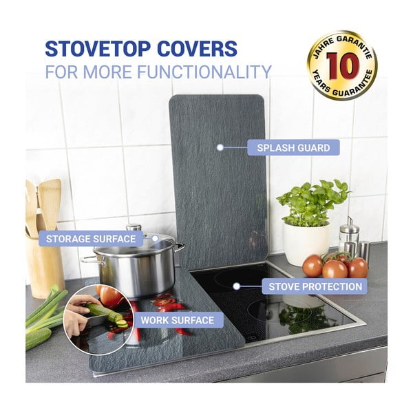 Komplet 2 steklenih pokrovov za štedilnik Wenko Cayenne, 52 x 30 cm-image-3