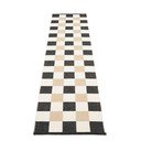 Črn/kremno bel zunanji in notranji tekač 70x300 cm Pix Black Vanilla – Pappelina