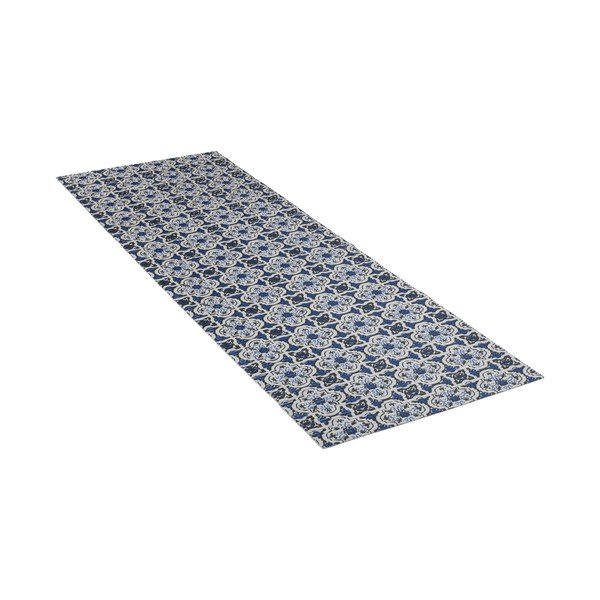 Bela/modra plastična kopalniška preproga 65x200 cm Murcia – Wenko-image-2