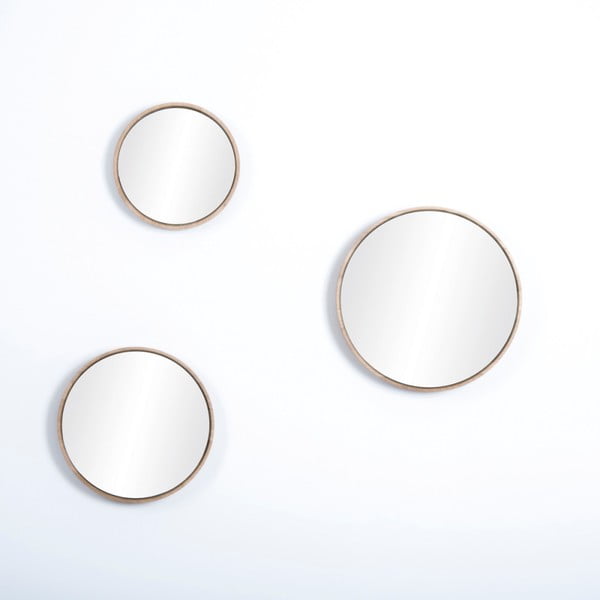 Stensko ogledalo z masivnim hrastovim okvirjem Gazzda Look, ⌀ 22 cm-image-2