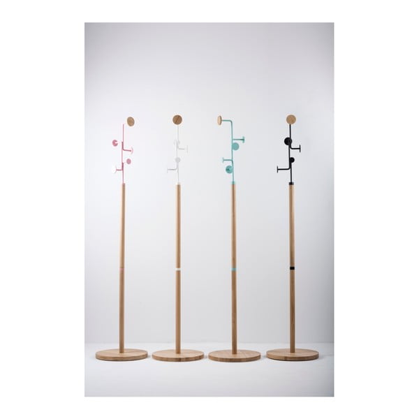 Stojalo iz masivnega hrastovega lesa z modrimi detajli Gazzda Hook-image-3