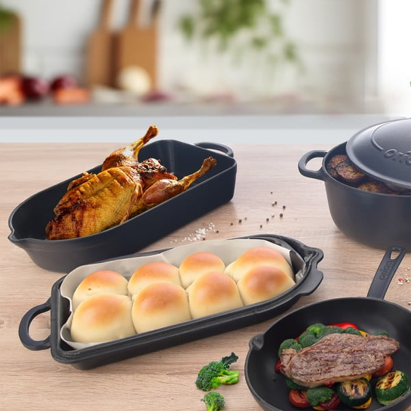 Litoželezen pekač 22x42,5 cm LITINA SMALT – Orion-image-3