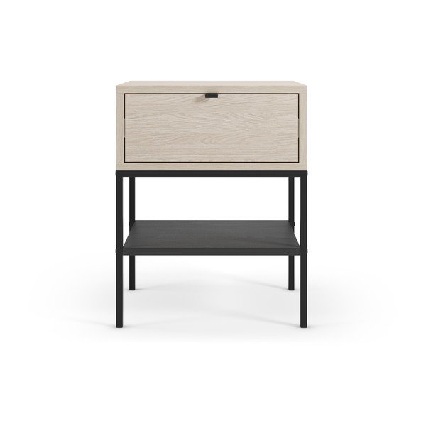 Nočna omarica v mat dekorju s policami v svetli naravni barvi Sali – Marckeric-image-2