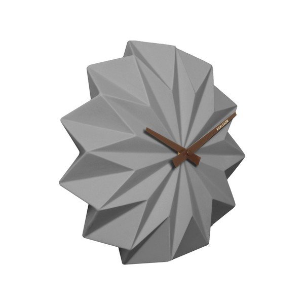 Siva stenska ura Karlsson Origami-image-1