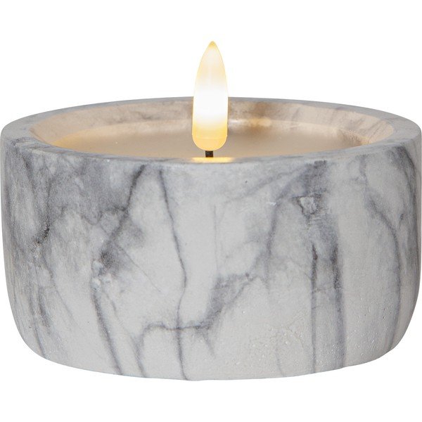 Sivo-bela betonska LED sveča Star Trading Flamme Marble, višina 7,5 cm