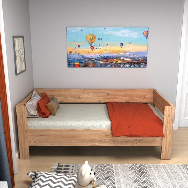 Postelja v naravni barvi 90x190 cm Malina – Kalune Design-image-1