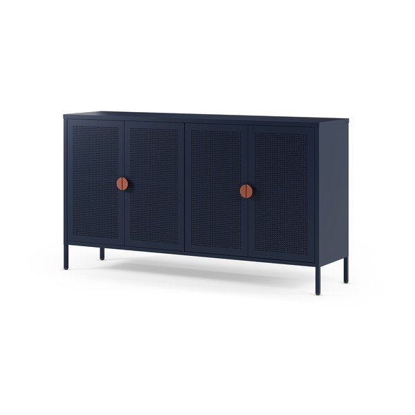 Temno modra kovinska omarica 160x90x40 cm Sayla – Marckeric-image-1