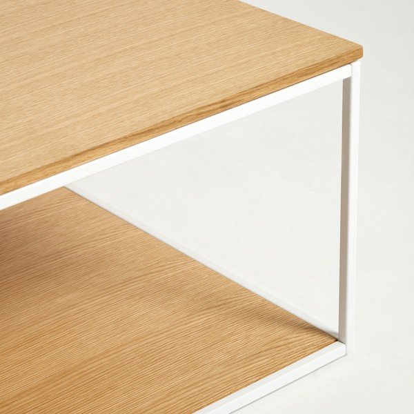 Mizica s hrastovo ploščo 80x80 cm Yona - Kave Home-image-2