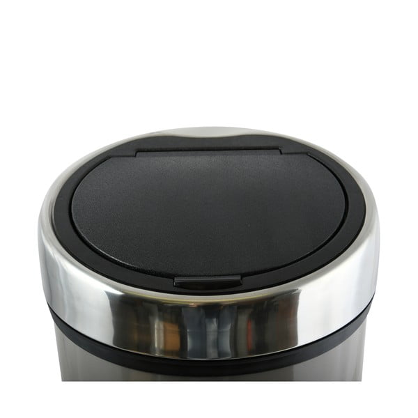 Sivorjav jeklen koš za smeti na dotik 30 l – MSV-image-3