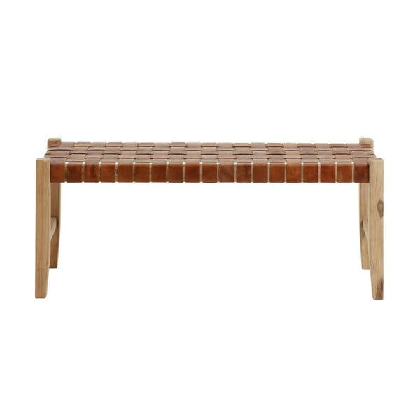 Usnjena klop v konjak rjavi in naravni barvi Calixta – Kave Home