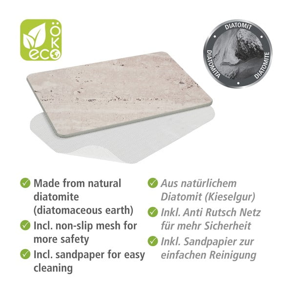 Svetlo rjava kopalniška podloga iz diatomejske zemlje 39x60 cm Puna – Wenko-image-3