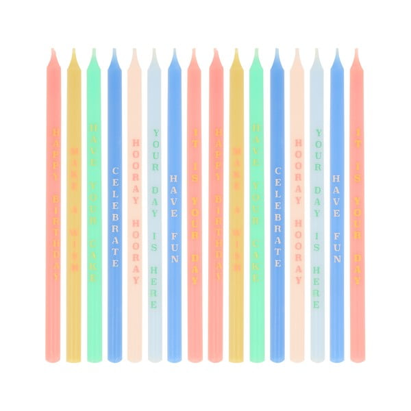 Svečke za torto v kompletu 16 ks Birthday Phrases – Meri Meri-image-2