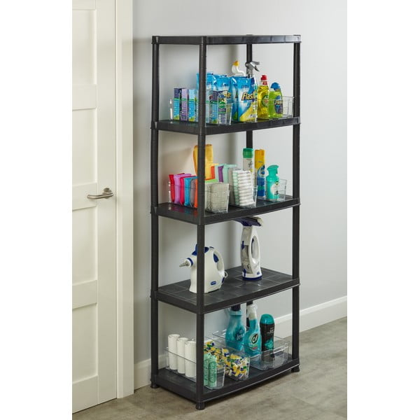 Črn plastičen regal za delavnico 71x170 cm – Addis-image-1