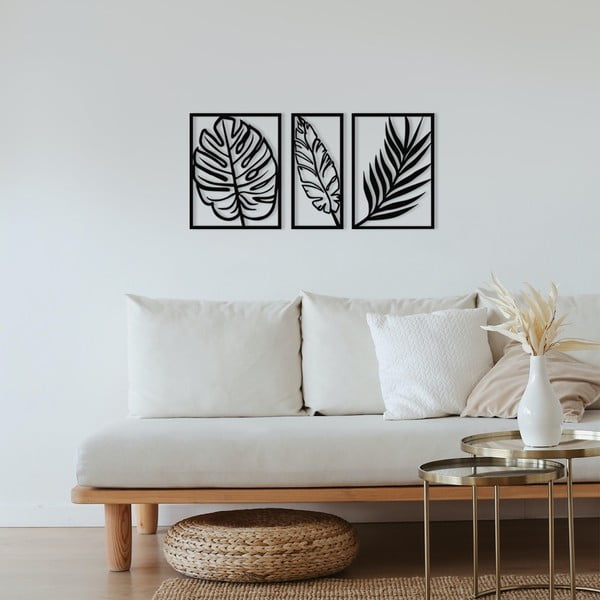 Kovinska stenska dekoracija 80x38 cm Leaf – Wallity-image-1