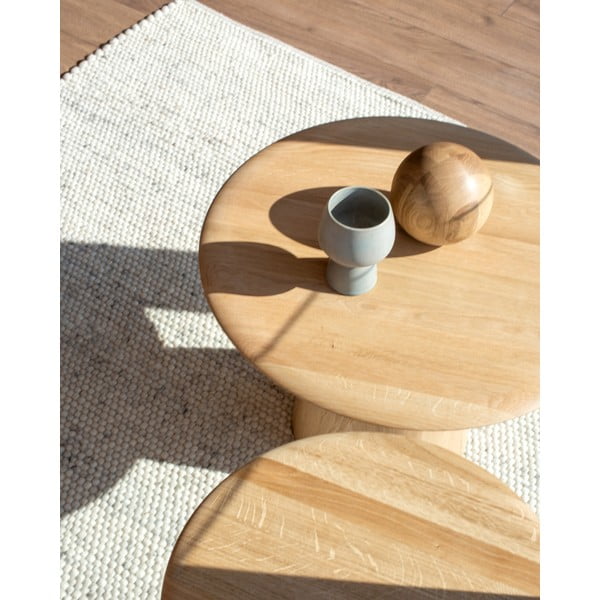 Okrogla stranska mizica iz masivnega hrasta ø 40 cm Mushroom – Gazzda-image-3