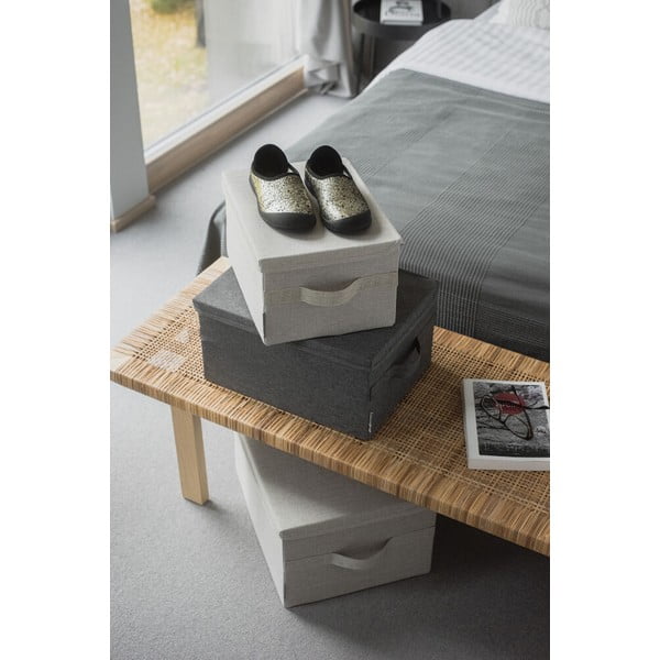 Bež tekstilna škatla za shranjevanje s pokrovom 35x26x19 cm Soft Storage – Bigso-image-4