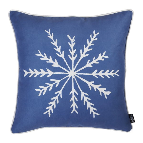 Modra prevleka za blazino z božičnim motivom Mike & Co. NEW YORK Honey Snowflake, 45 x 45 cm