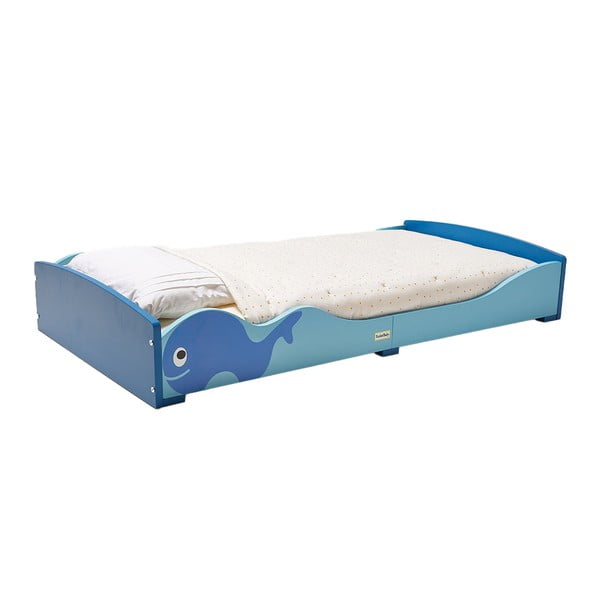 Modra otroška postelja 70x140 cm Whale - Rocket Baby 