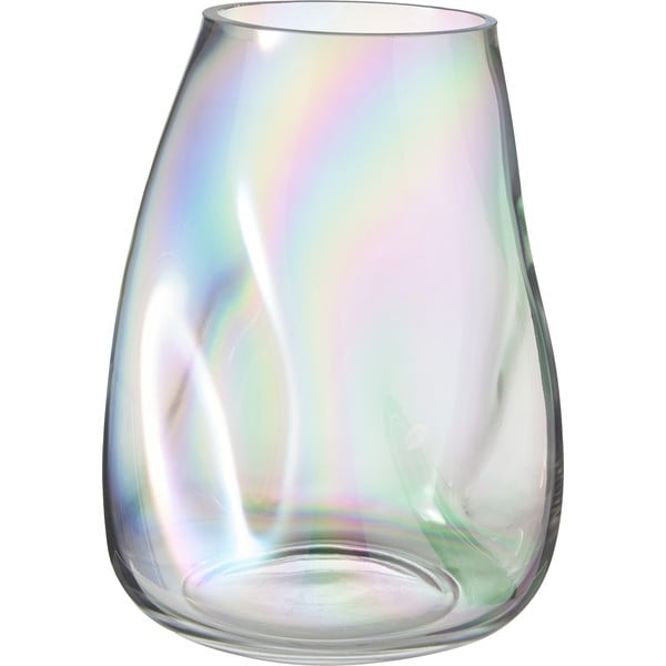 Vaza iz pihanega stekla z mavričnim sijajem Westwing Collection Rainbow, višina 26 cm