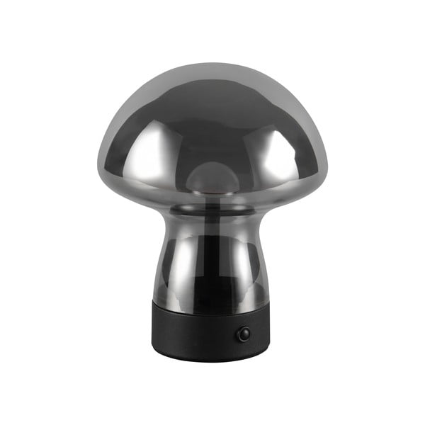 Siva LED namizna svetilka s steklenim senčilom (višina 18 cm) Dooley – Trio