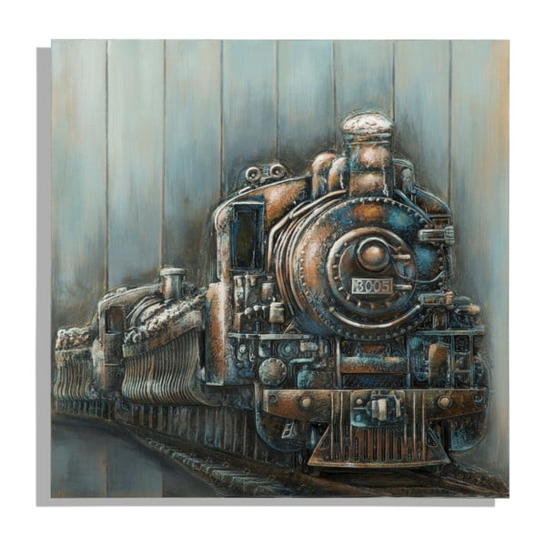 Ročno poslikana slika Maura Ferrettija Vlak, 80 x 80 cm
