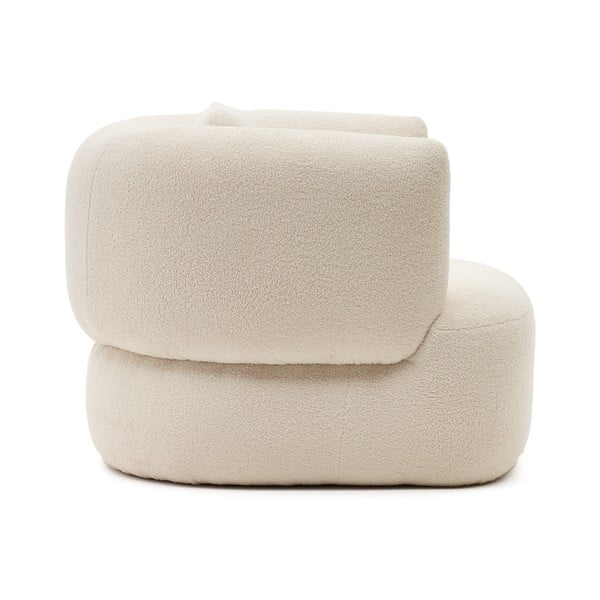 Kremno bel fotelj iz tkanine bouclé Martina – Kave Home-image-3