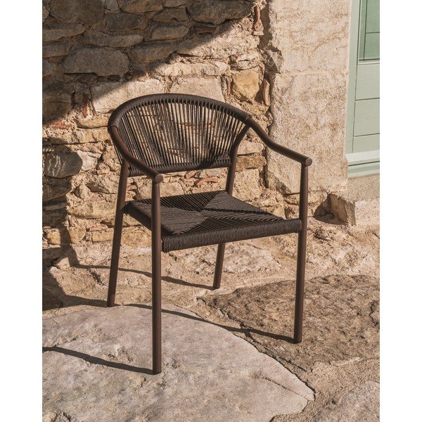 Rjav vrtni stol iz ratana Livadia – Kave Home-image-2