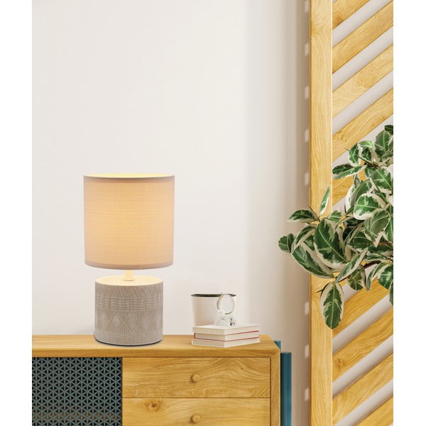 Bež namizna svetilka s tekstilnim senčnikom (višina 26 cm) Dina – Candellux Lighting-image-1