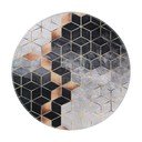 Črna/bela pralna okrogla preproga ø 120 cm – Vitaus