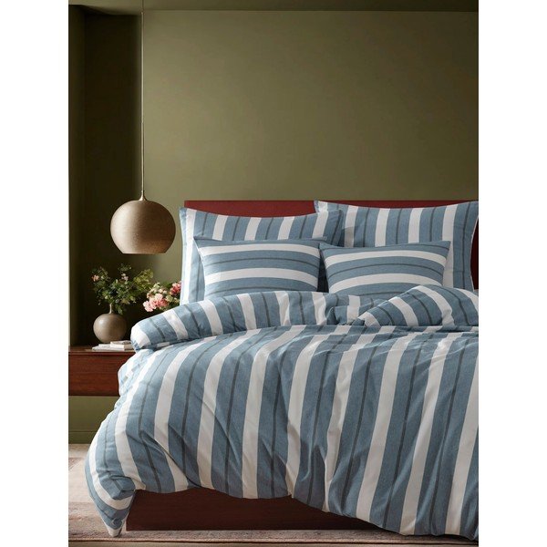 Modra posteljnina za zakonsko posteljo 200x200 cm Helsinki – Mijolnir